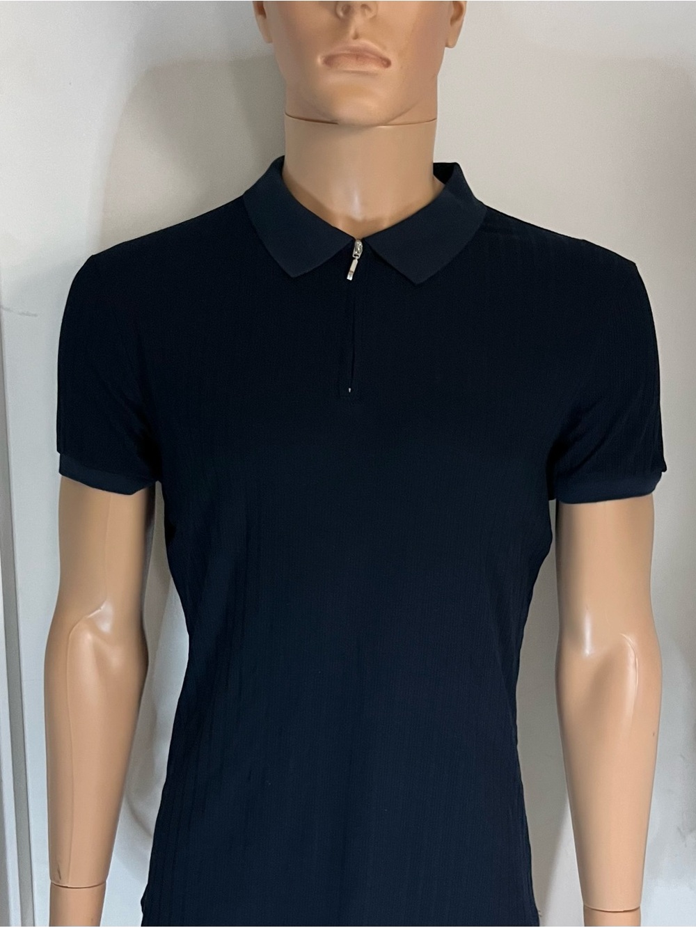 Men's Navy Zip Polo Shirt